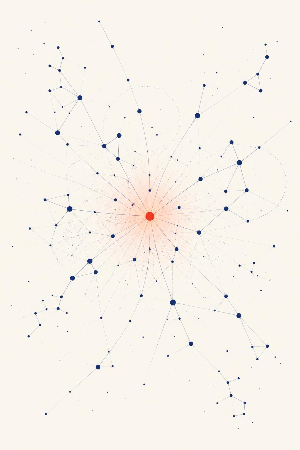 Abstraktes Netzwerk aus Knotenpunkten – Sinnbild für Forschung und Vernetzung